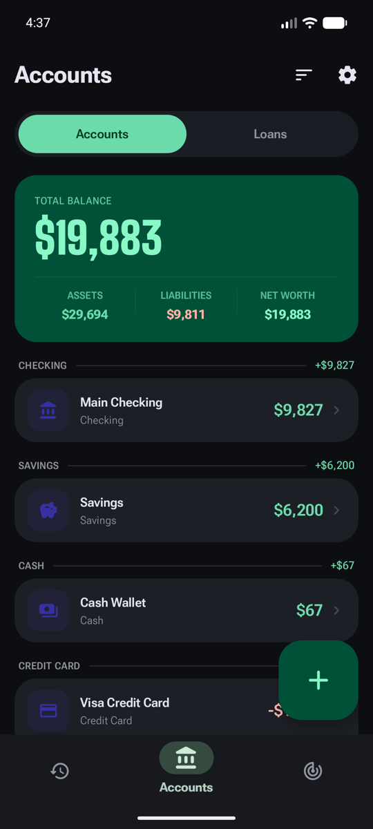 Accounts overview