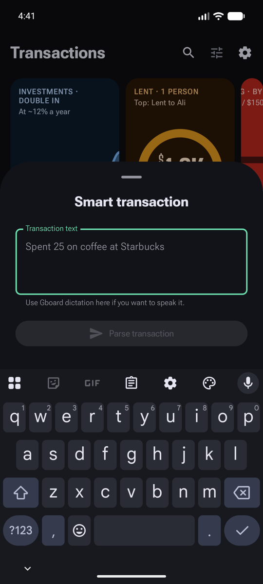 Smart entry text box