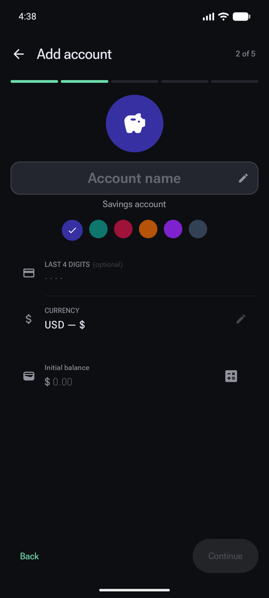Account details