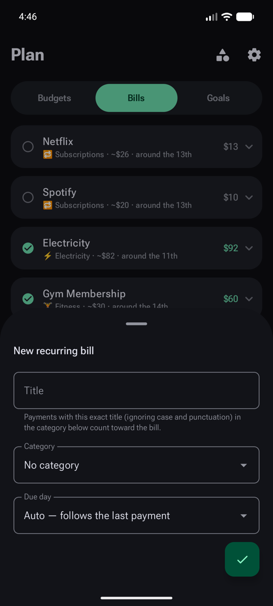 Declaring a bill